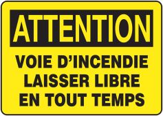 BILINGUAL FRENCH SIGN – FIRE & EMERGENCY