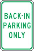 Parking Sign: Back-In Parking Only