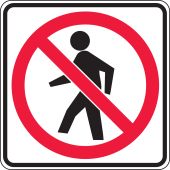 Bicycle & Pedestrian Sign: No Pedestrian Crossing (Symbol)