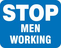 Railroad Clamp Sign: Stop - Men Working