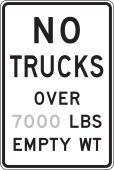 Semi-Custom Truck Restriction Sign: No Trucks Over _ LBS Empty WT