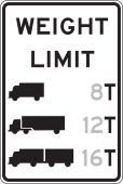 Semi-Custom Truck Restriction Sign: Weight Limit _ T