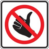Bicycle & Pedestrian Sign: No Hitchhiking (Symbol)