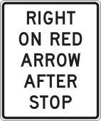 Intersection Sign: Right On Red Arrow After Stop