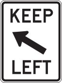 Lane Guidance Sign: Keep Left (Diagonal)