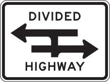 Lane Guidance Sign: Divided Highway (T-Intersection)