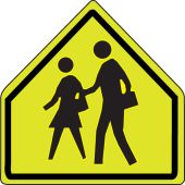 Fluorescent Yellow-Green Sign: School Zone