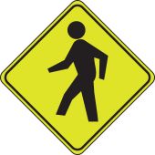 Fluorescent Yellow-Green Sign: Pedestrian Crossing