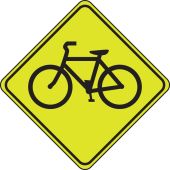 Fluorescent Yellow-Green Sign: Bicycle Crossing