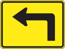 Direction Sign: Left Advance Arrow (Plaque)