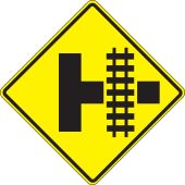 Traffic Sign: Grade Crossing From T-intersection (Parallel Highway)