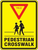 Bicycle & Pedestrian Sign: Yield - Pedestrian Crosswalk