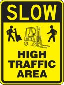 Surface & Driving Conditions Sign: Slow - High Traffic Area