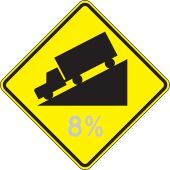 Semi-Custom Surface & Driving Conditions Sign: Hill (Grade)
