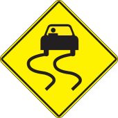 Surface & Driving Conditions Sign: Slippery When Wet (Symbol)