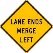Lane Guidance Sign: Lane Ends Merge Left/Right