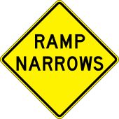 Lane Guidance Sign: Ramp Narrows