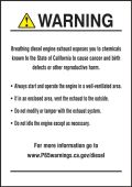 Prop 65 Diesel Engine Exposure Safety Label: Cancer And Reproductive Harm