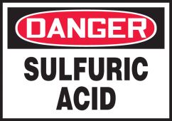 OSHA Danger Safety Label: Sulfuric Acid