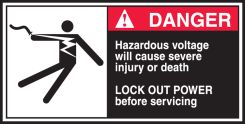 ANSI Danger CEMA Label: Hazardous Voltage Will Cause Severe Injury Or Death