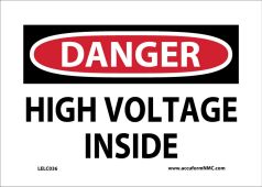 OSHA Danger Safety Label: High Voltage Inside
