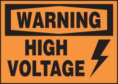 OSHA Warning Safety Label: High Voltage Graphic