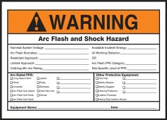 ANSI Warning Electrical Safety Label: Arc Flash And Shock Hazard - Appropriate PPE Required