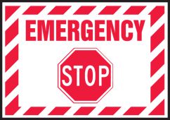 Electrical Safety Labels: Emergency, Stop