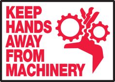 Safety Label: Keep Hands Away From Machinery