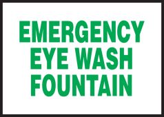 Safety Label: Emergency Eye Wash Fountain