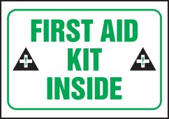 Safety Label: First Aid Kit Inside