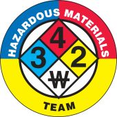 Hard Hat Stickers: Hazardous Materials Team
