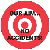 Hard Hat Stickers: Our Aim . . . No Accidents!
