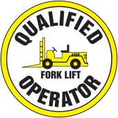 Hard Hat Stickers: Qualified Forklift Operator