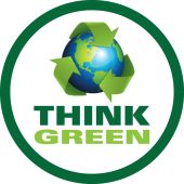 Hard Hat stickers: Think Green