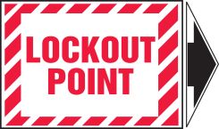 Magnetic Lockout/Tagout Label: Lockout Point (With Arrow)