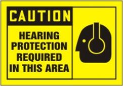 OSHA Caution Safety Label: Hearing Protection Required In This Area