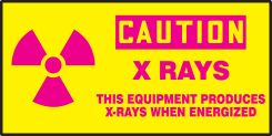 OSHA Caution Safety Label: X Rays - This Equipment Produces X-Rays When Energized