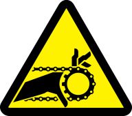 ISO Warning Safety Label: Chain Drive Entanglement Hazard - 2003/2011