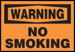 OSHA Warning Safety Label: No Smoking