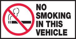 Safety Label: No Smoking In This Vehicle