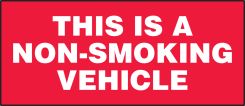 Safety Label: This Is A Non-Smoking Vehicle