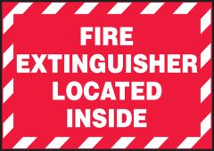 Safety Label: Fire Extinguisher Located Inside