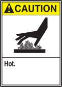 ANSI Caution Safety Label: Hot.