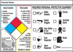 Safety Label: NFPA Protective Equipment Label