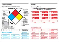 Safety Label: NFPA Chemical Identification Label