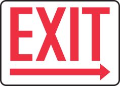 Safety Sign: Exit (Right Arrow Below)