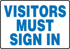 Safety Sign: Visitors Must Sign In