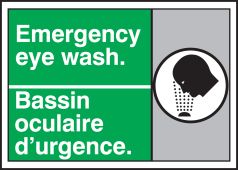 Bilingual Safety Sign: Emergency Eye Wash