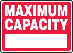 Safety Sign: Maximum Capacity